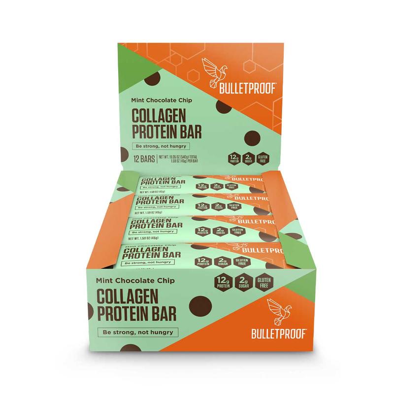 Mint chocolate chip collagen protein bar (12 bars)
